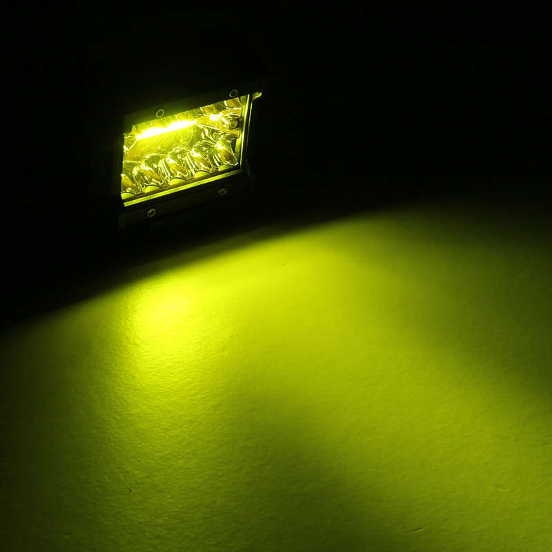 Pair DC 9-32V Yellow 4Inch Tri Row 20 LED Work Lights Bar Flood Spot Combo Lamp for Car Offroad SUV