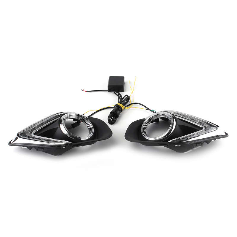 12V 6000K Car Daytime Running Lights Turn Signal Lamp for Mitsubishi ASX Outlander Sport 2013-2015
