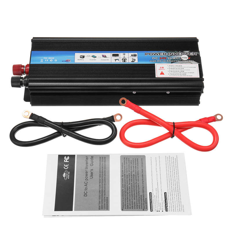 5000W Car Solar Power Converter 12V/24V DC to 110V/220V AC Modified Sine Wave