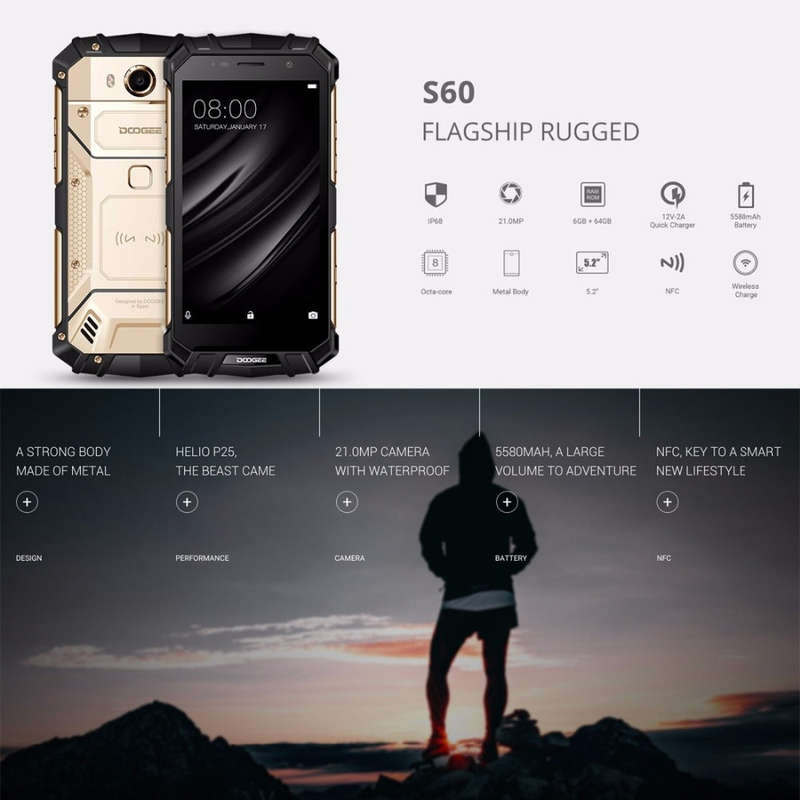 Doogee S60 Rugged Android Phone (Black)