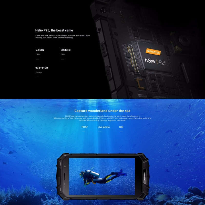 Doogee S60 Rugged Android Phone (Black)