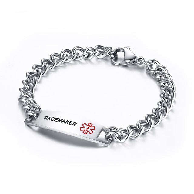 Stainless Steel Medical Alert Bracelet - Pacemaker