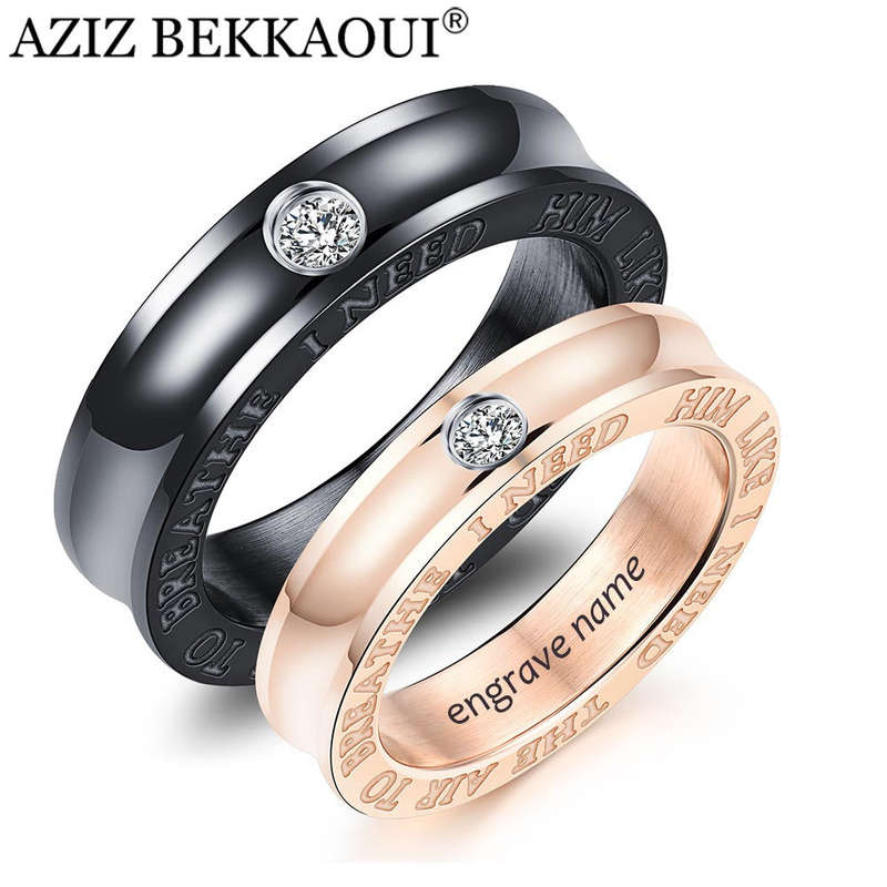 AZIZ BEKKAOUI Engraved Lover Wedding Rings For Men & Women - 7 / Male - Not engraved