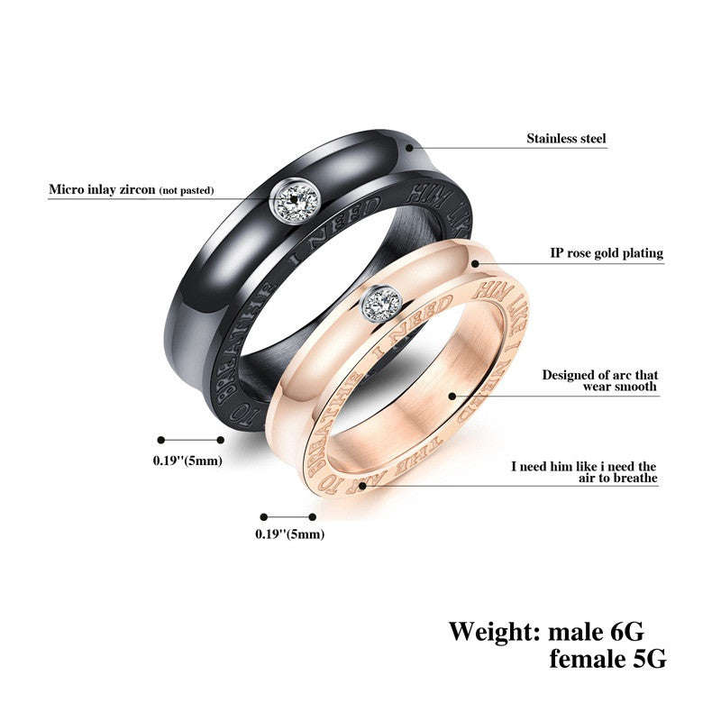AZIZ BEKKAOUI Engraved Lover Wedding Rings For Men & Women - 7 / Male - Not engraved