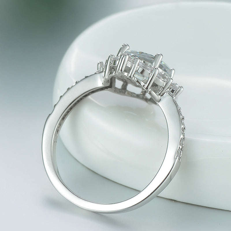 Sparkling Flower Ring with 3ct AAA CZ Zircon Ring - 6