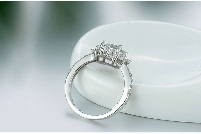 Sparkling Flower Ring with 3ct AAA CZ Zircon Ring - 6