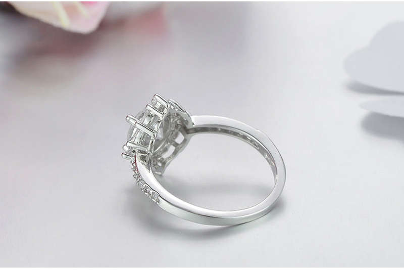 Sparkling Flower Ring with 3ct AAA CZ Zircon Ring - 6