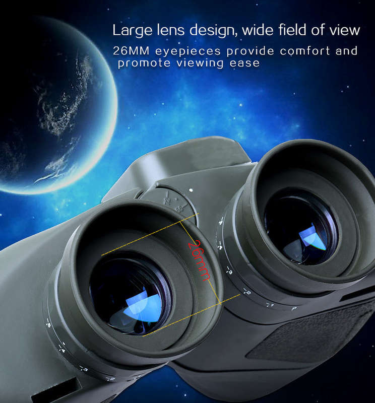 Military 10x50 HD Marine Binoculars with Zoom, Rangefinder, Compass Waterproof