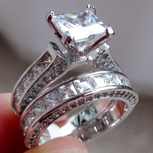 CZ Crystal Twin Rings - 6