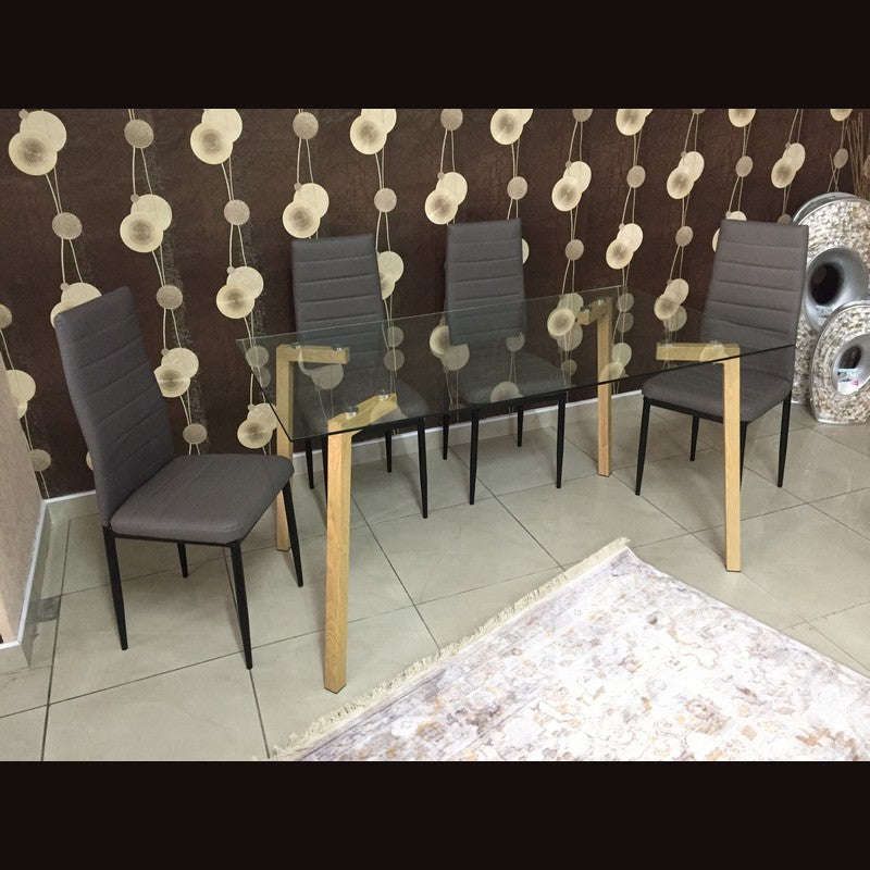 Castello Dining Table and Chair Set by CHG in Grey, Seats 6