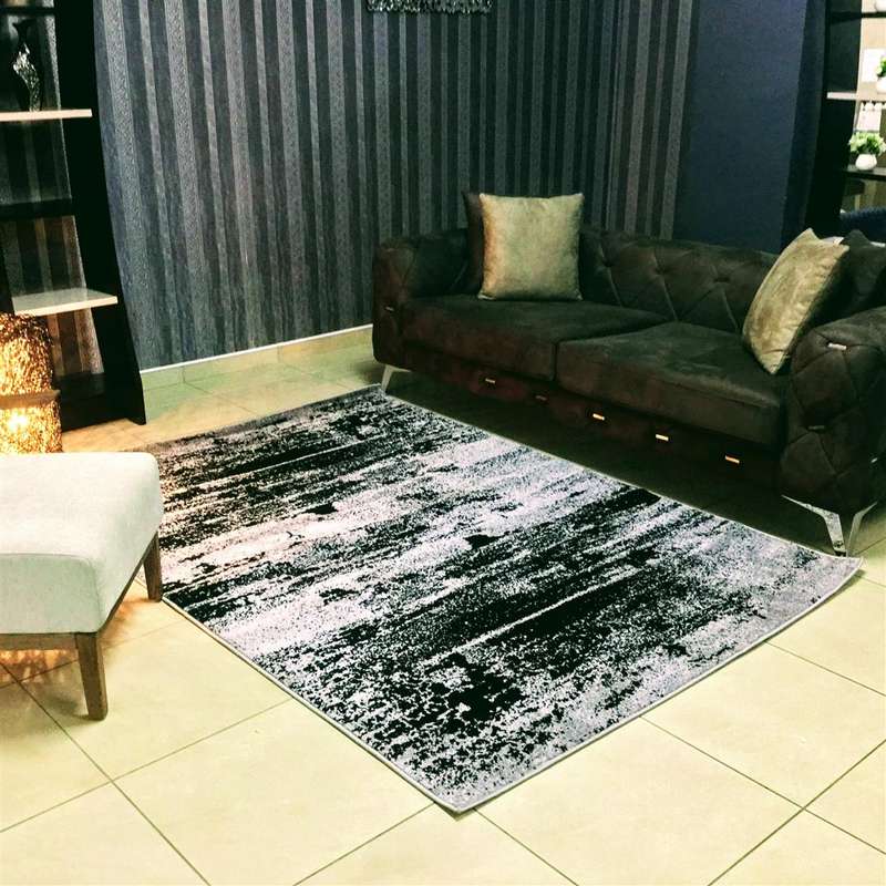 Granada Abstract Grey Area Rug, Size 2.3 x 1.6 M