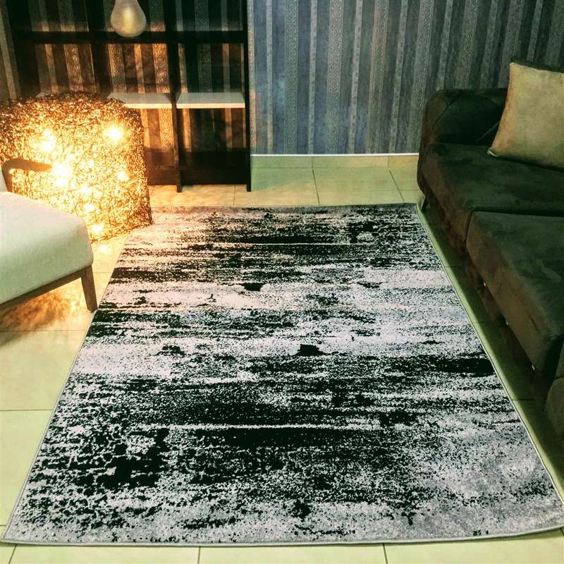 Granada Abstract Grey Area Rug, Size 2.3 x 1.6 M