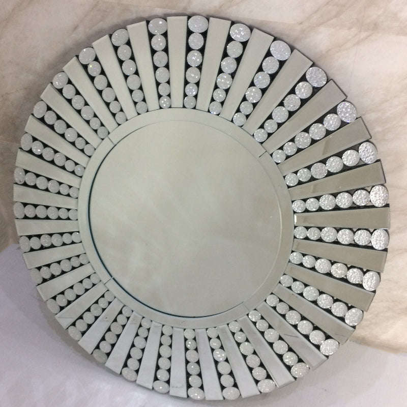 Crawford Round Wall Mirror by CHG, in Silver