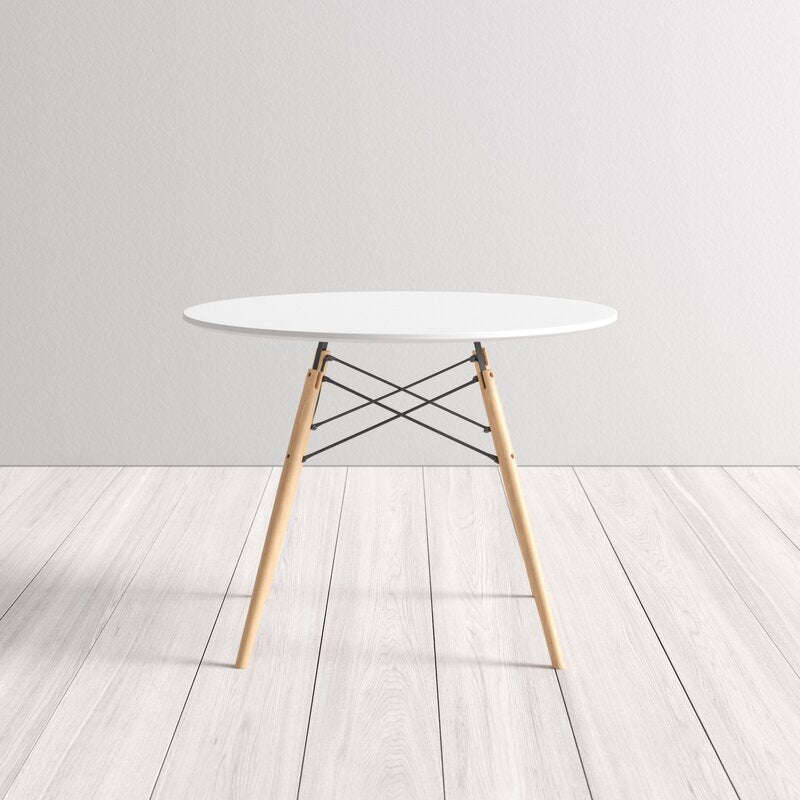 Levanza Round Dining Table by CHG in White, Size 80 CM