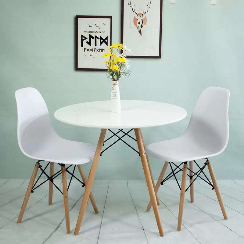 Levanza Round Dining Table by CHG in White, Size 80 CM