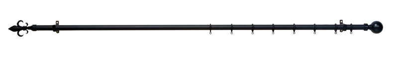 25MM STEEL CURTAIN ROD BLACK - 2.0M