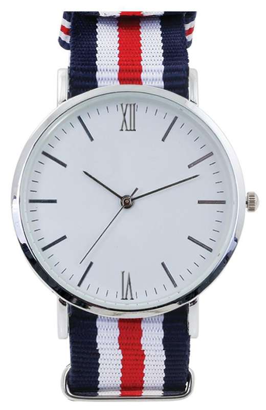 Digitime Nylon Watch - Navy Blue and Red