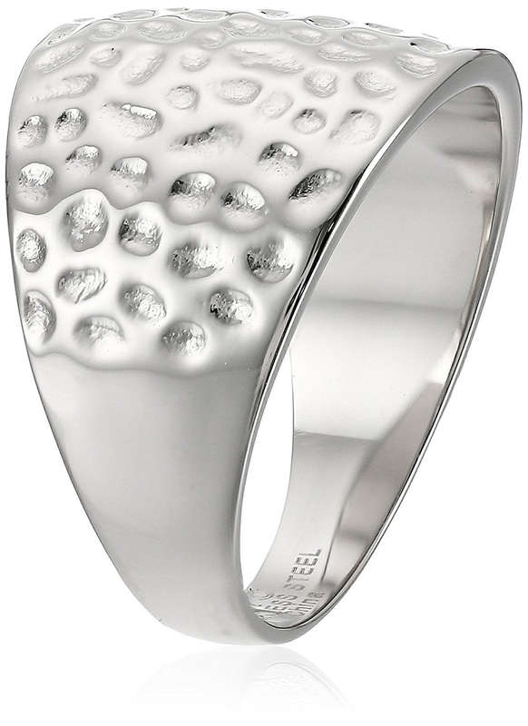 Women's Stainless Steel Hammered Texture Ring