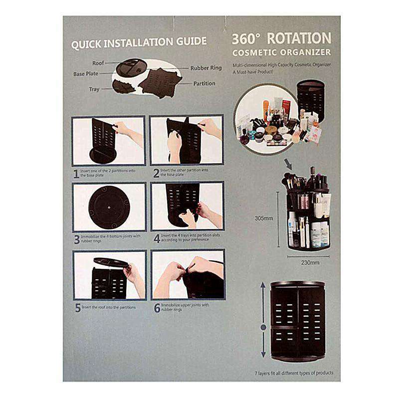 360 ROTATION COSMETIC ORGANISER - Pink