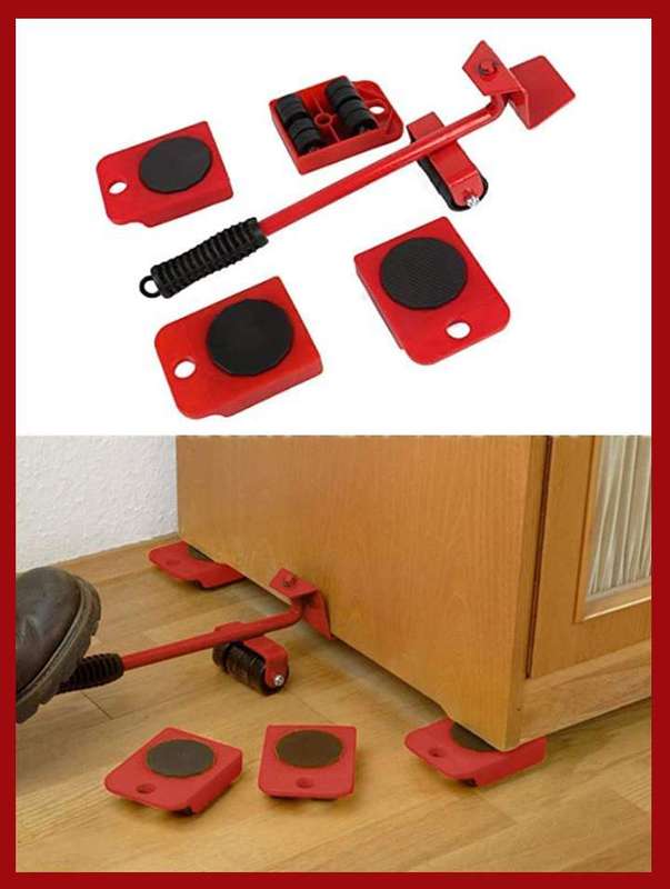 5 PCS Heavy Furniture Shifter Lifter Moving Wheel Slider Mover Moves Furniture Tool