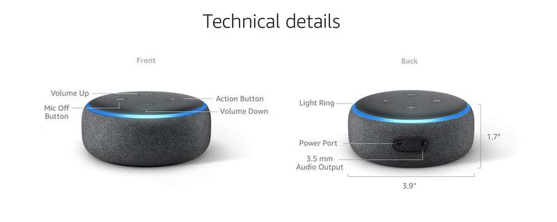 Amazon Echo Dot 3rd Generation Smart Speaker - Each