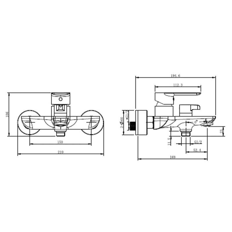 Cobra Seine Exposed Bath Mixer