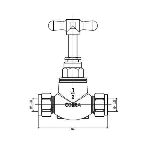 Cobra Standard Stop Tap 15mm CxC