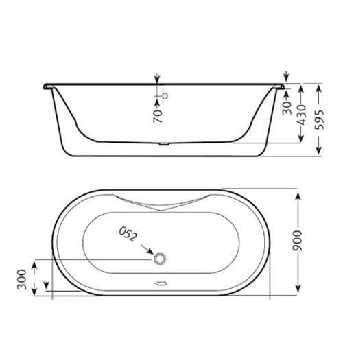 Cobra Xtacy Skirted Oval Bath - White
