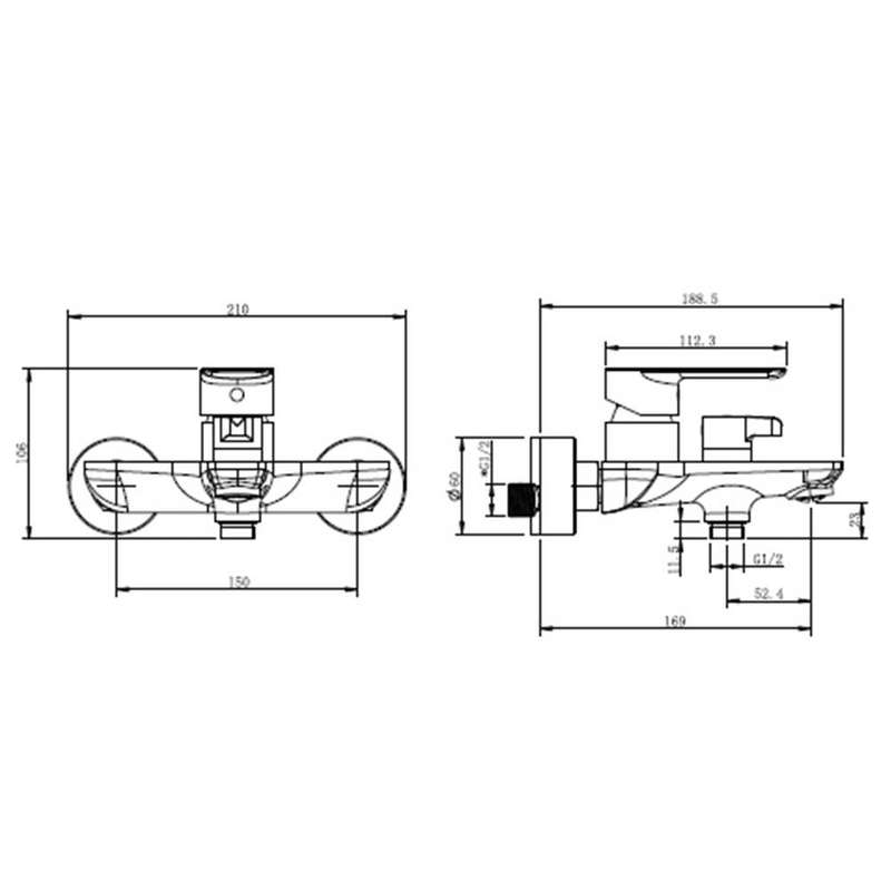 Cobra Seine Exposed Bath Mixer