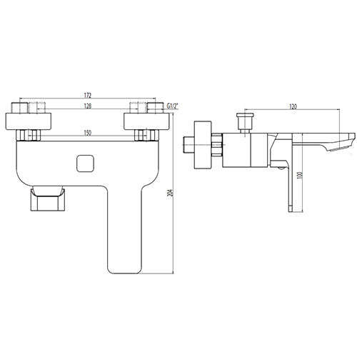 Cobra Arrive Wall Mounted Diverter Bath Mixer - Matt Ebony
