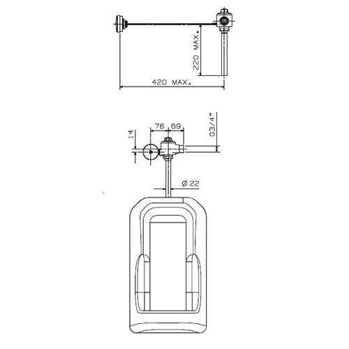 Cobra Junior Flushmaster Concealed Urinal Flush Valve