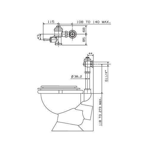 Cobra Flush Master Exposed Top Toilet Flush Valve