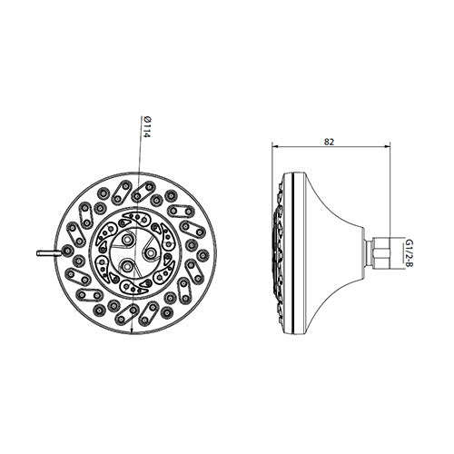 Cobra Den Round Shower Head - Chrome