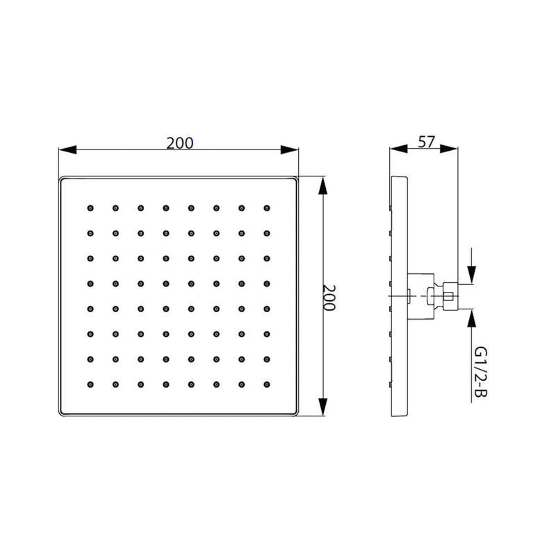 Cobra Arrive Square Shower Head 200mm
