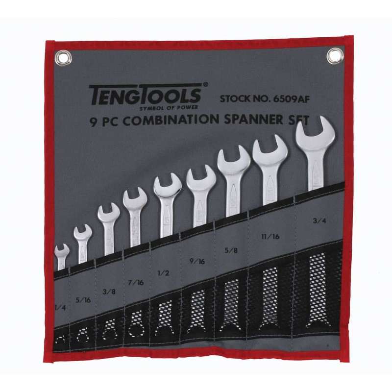 9PC Combination Spanner Set AF (imperial)