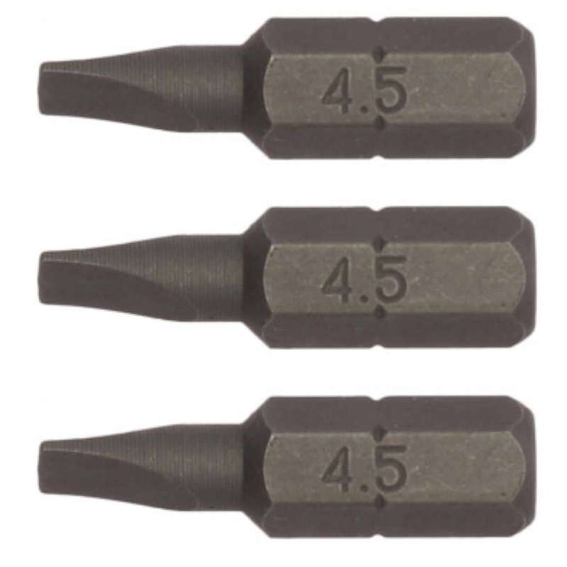 3PC 1/4inch Hex Drive 0.6X4.5MM Flat Bit 25MM