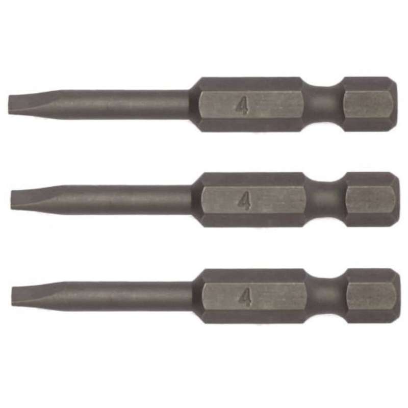 3PC 1/4inch Hex Drive 0.8X4.0MM Flat Bit 50MM
