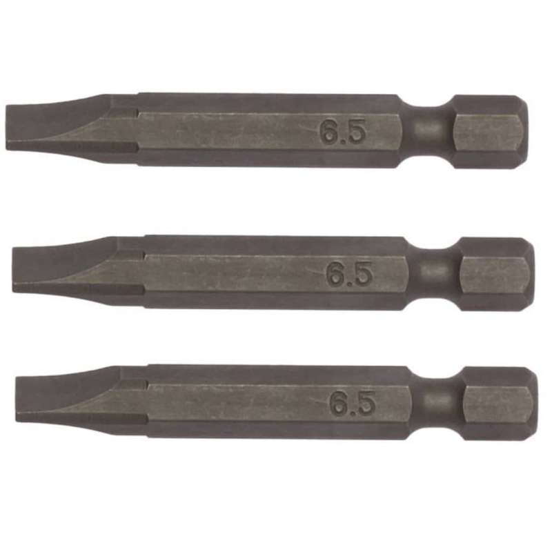3PC 1/4inch Hex Drive 1.2X6.5MM Flat Bit 50MM
