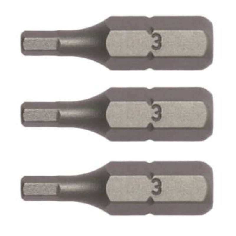 3PC 1/4inch Hex Drive 3MM Hex Bit 25MM
