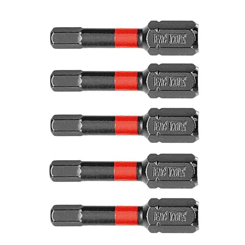 5PC 1/4inch Hex Drive 4mm Hex Impact Bit - 30mm Long
