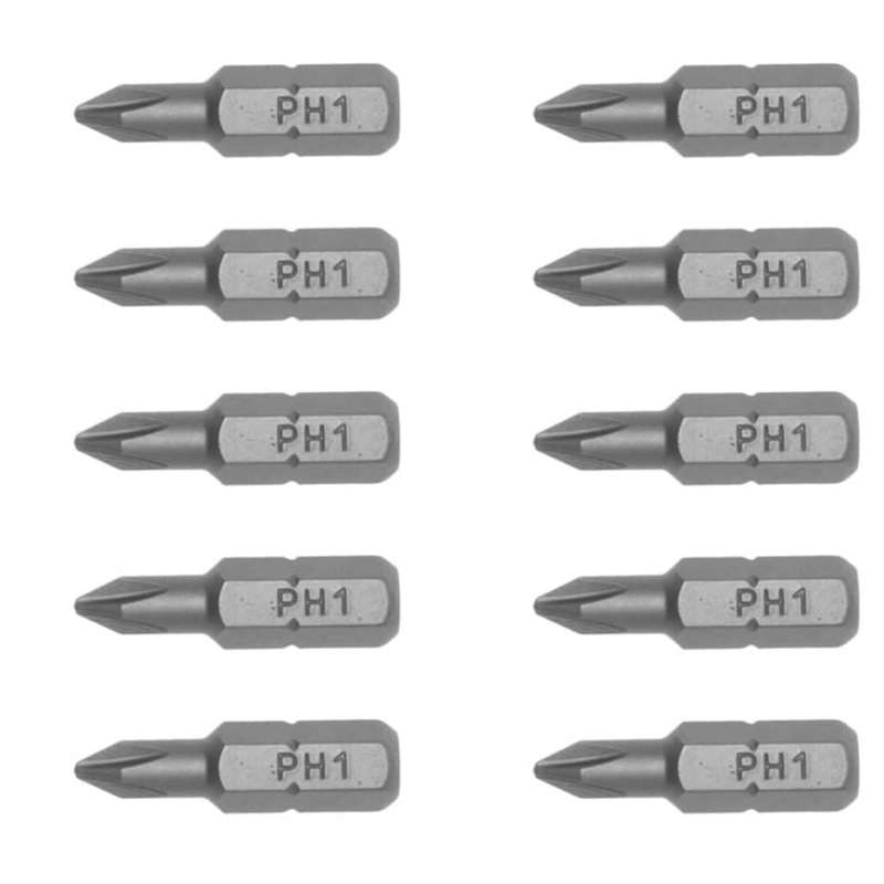 10PC 1/4inch Hex Drive PH1 Philips Bit 25MM