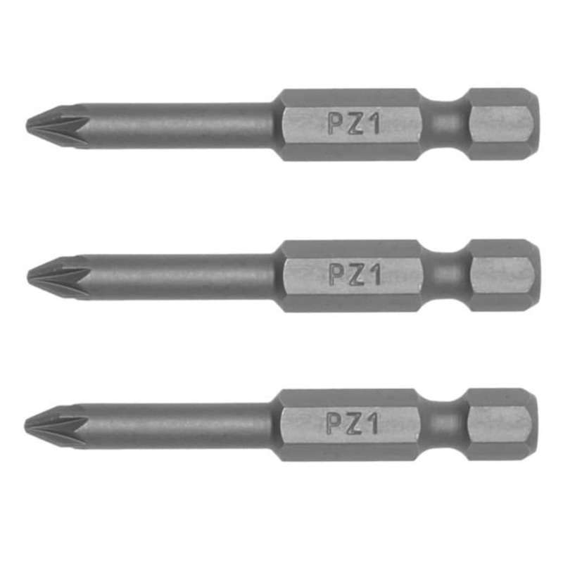 3PC 1/4inch Hex Drive PZ1 Pozidriv Bit 50MM