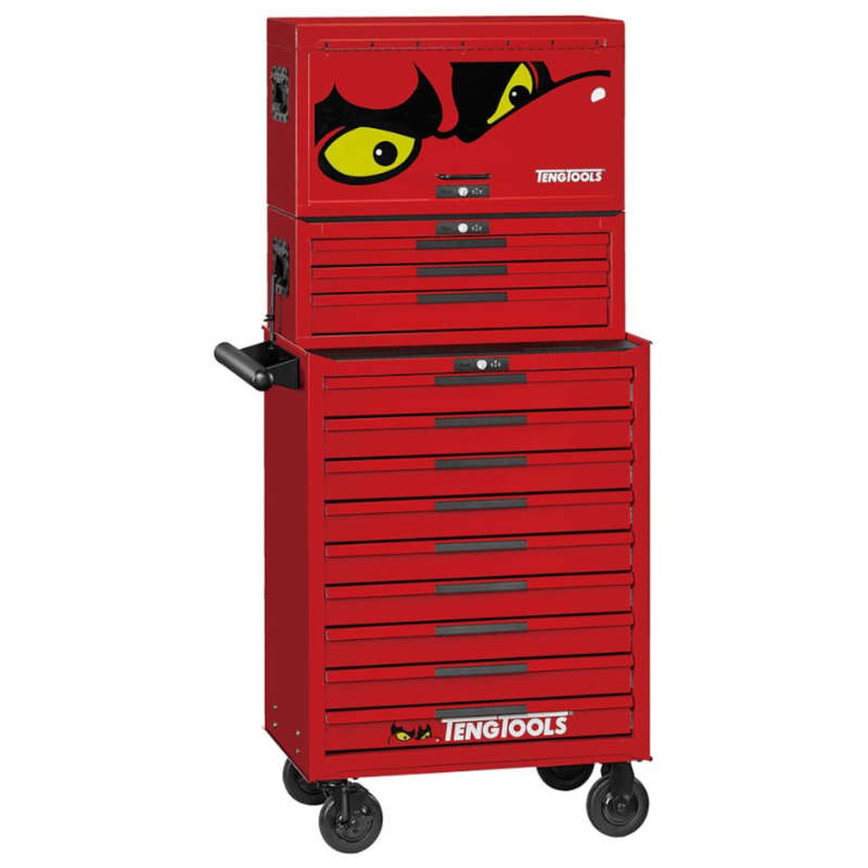 26" PRO35 stack tool storage 16 drawers red