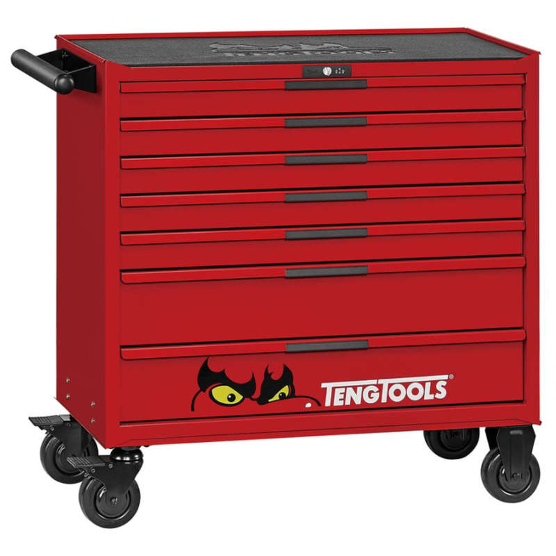 37" PRO35 roller cabinet 7 drawers red