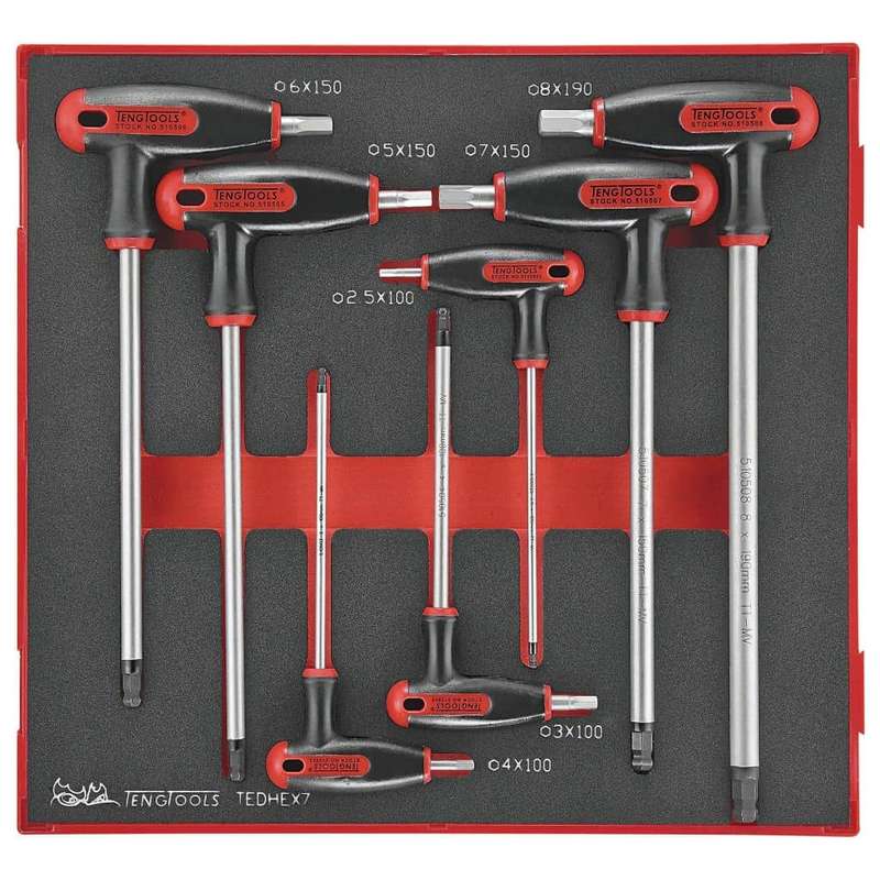 7PC T-Handle Hex Key Set in EVA Foam