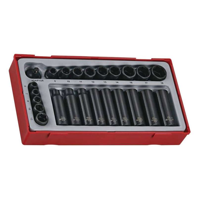 24PC 1/4inch & 3/8inch Drive Impact Socket Set