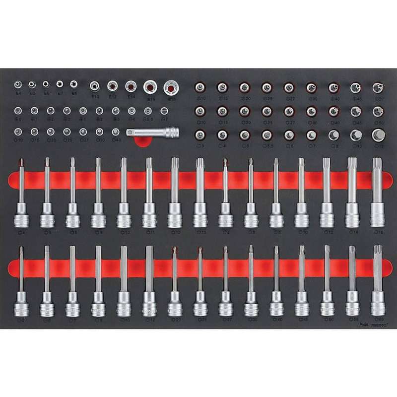 85PC 1/4inch, 3/8inch & 1/2inch Drive Socket Bit Set in EVA Foam
