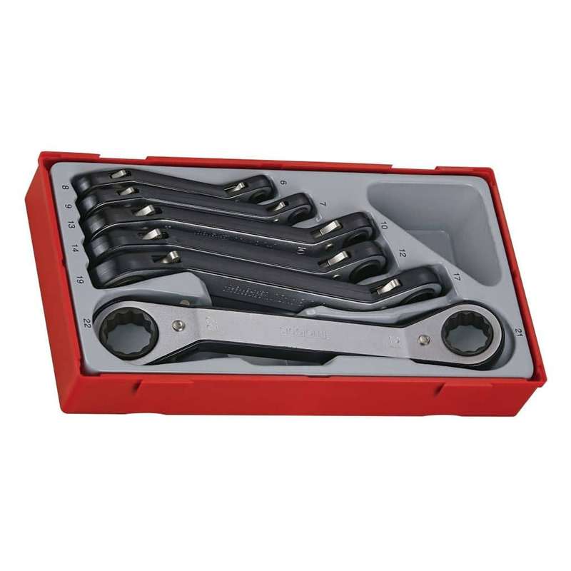 6PC Extra Strong Ratcheting Offset Ring Spanner Set