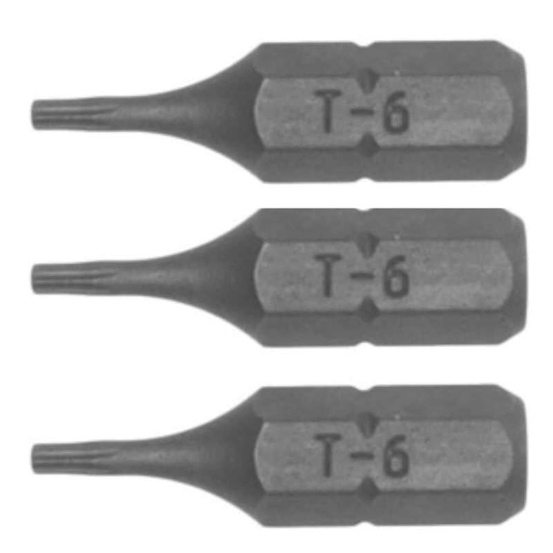 3PC 1/4inch Hex Drive TX06 Torx Bit 25MM