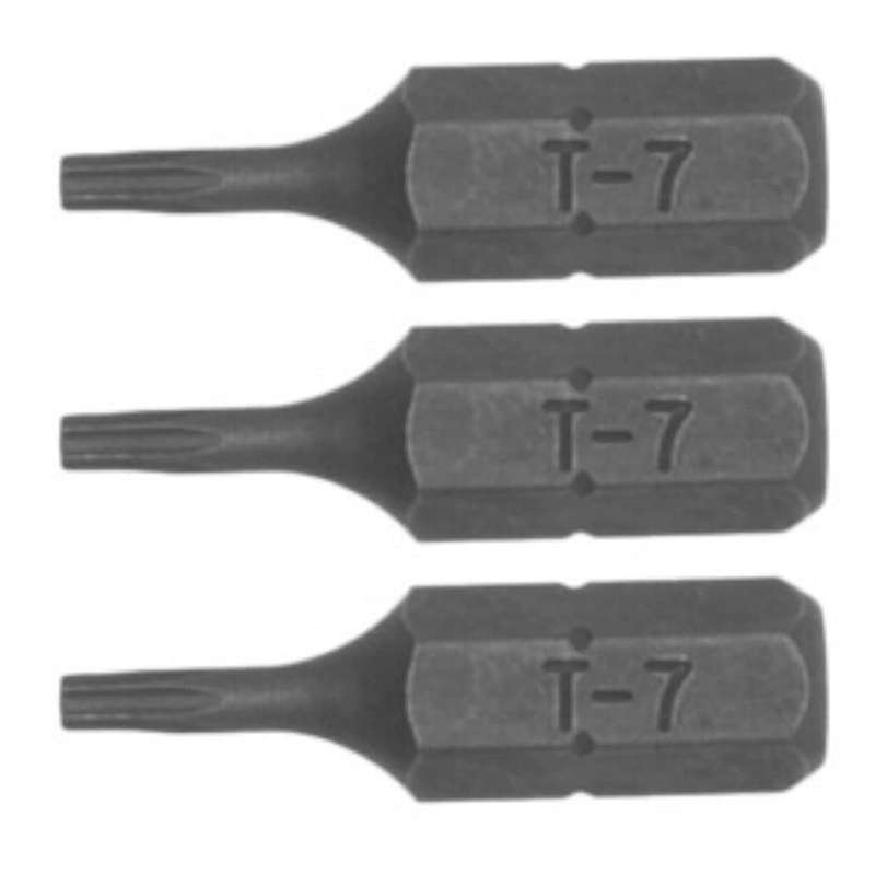 3PC 1/4inch Hex Drive TX07 Torx Bit 25MM